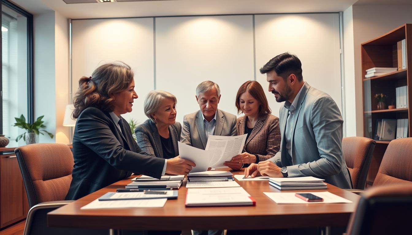 Senior legal team and family support